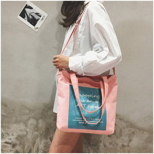 Canvas Letter Print Bags