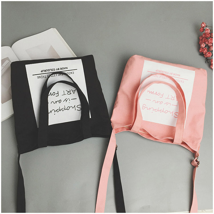 Canvas Letter Print Bags