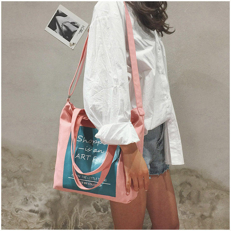 Canvas Letter Print Bags