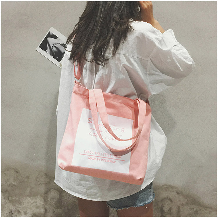 Canvas Letter Print Bags