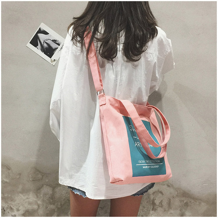 Canvas Letter Print Bags
