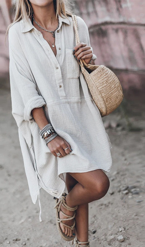 Casual V Neck Dress