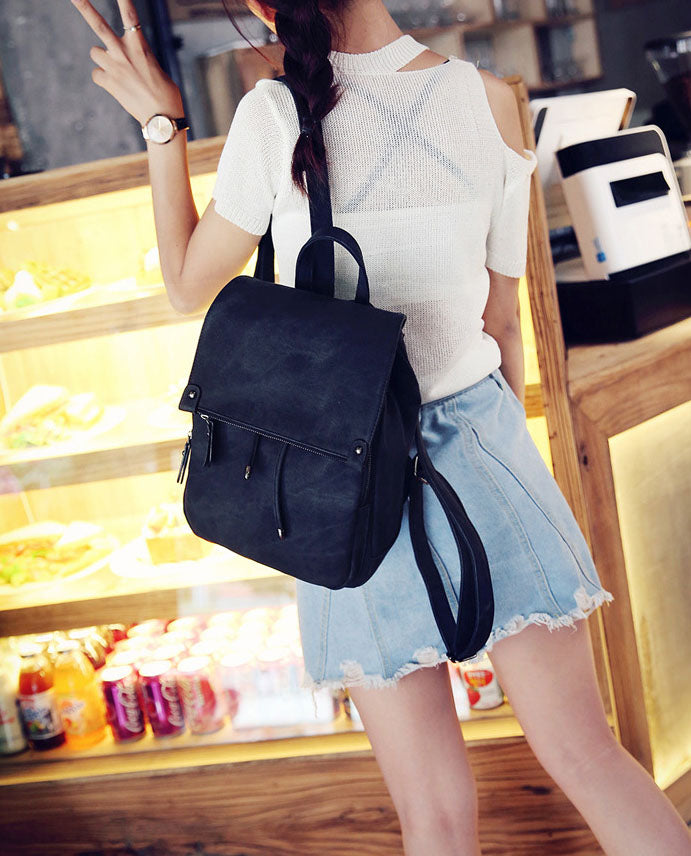 Casual Solid Color Backpack