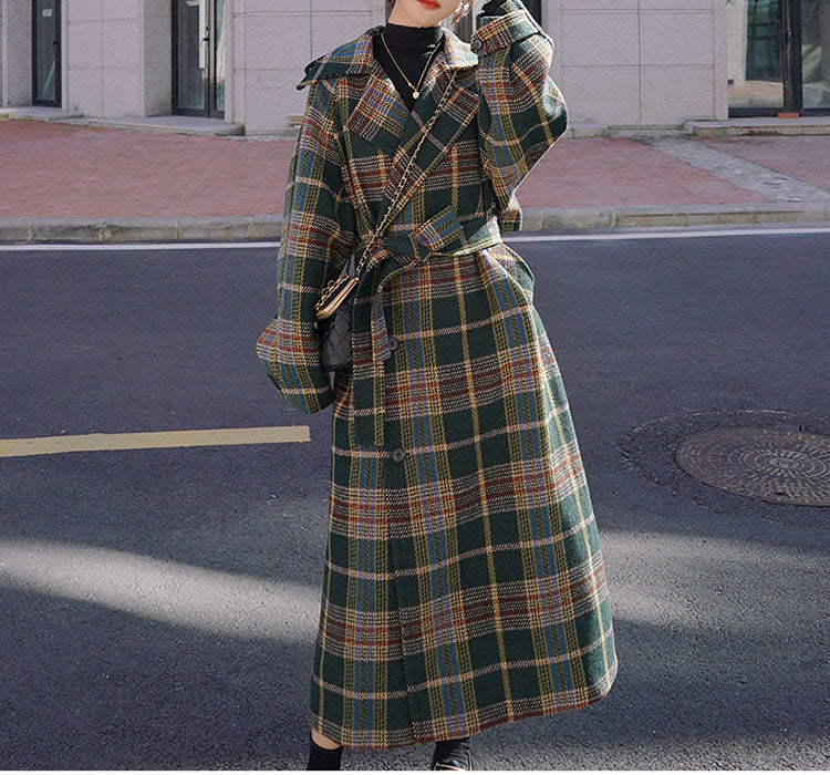 Checked Lapel Coat
