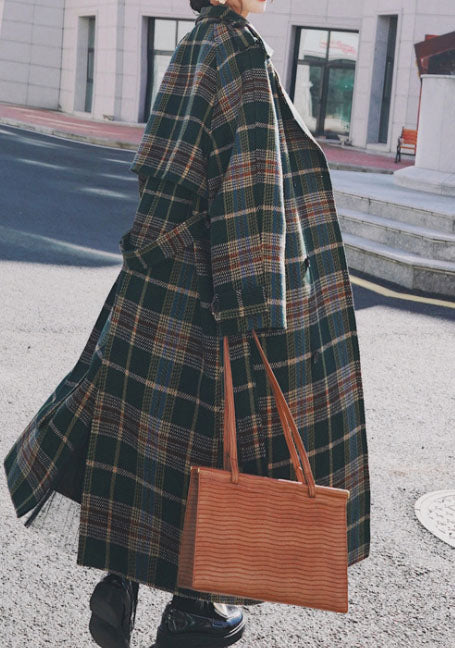 Checked Lapel Coat