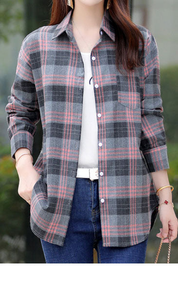 Checked Print Blouse