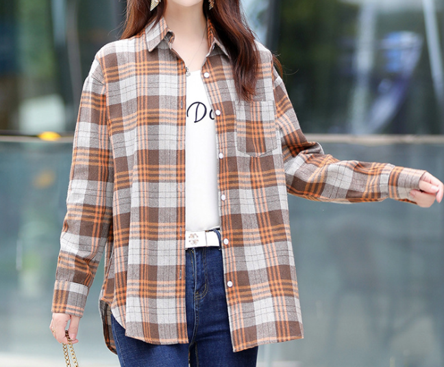 Checked Print Blouse
