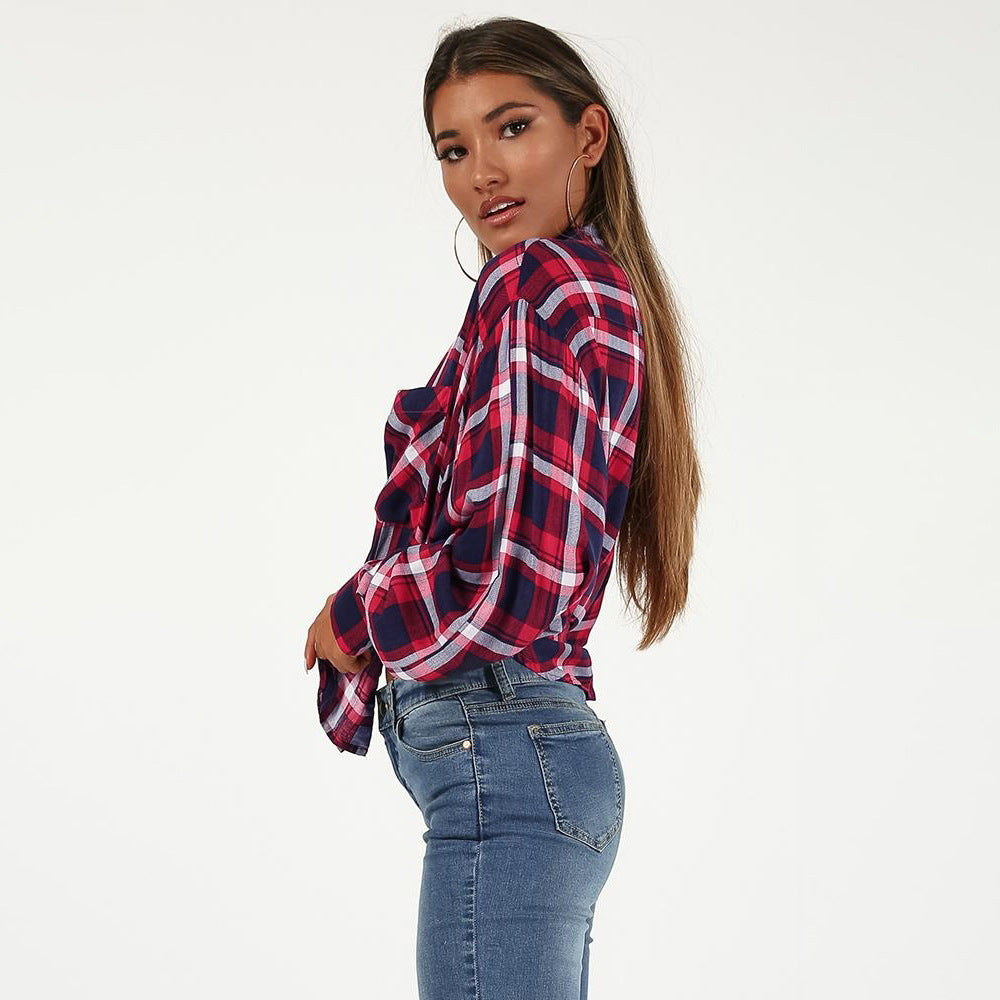 Checked Print Blouse