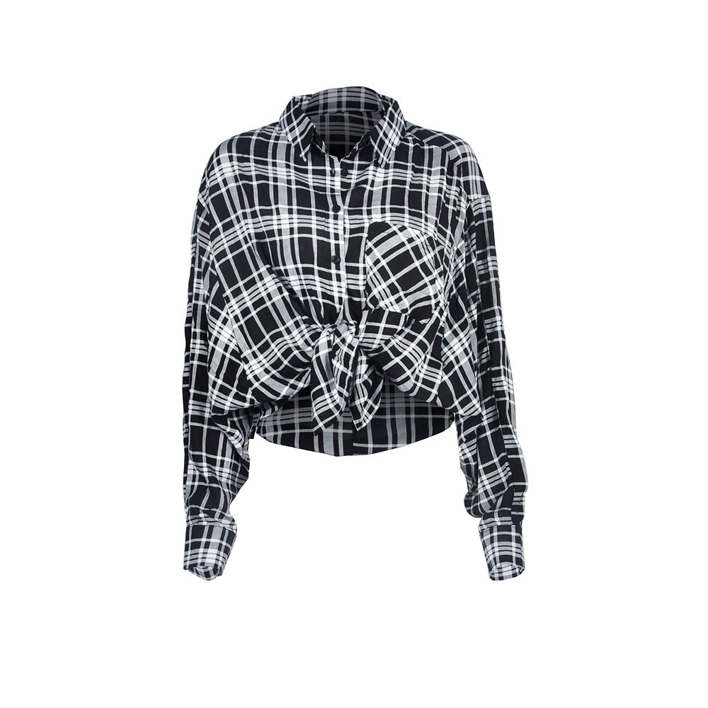 Checked Print Blouse