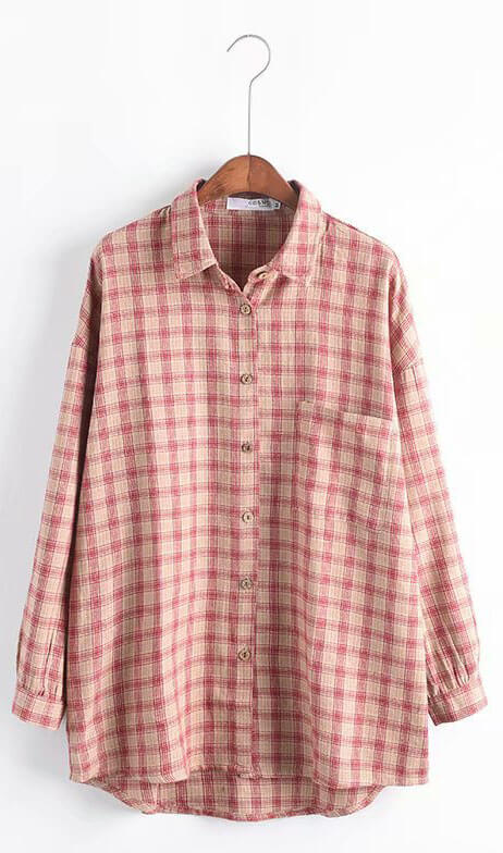 Checked Print Long Sleeve Shirt