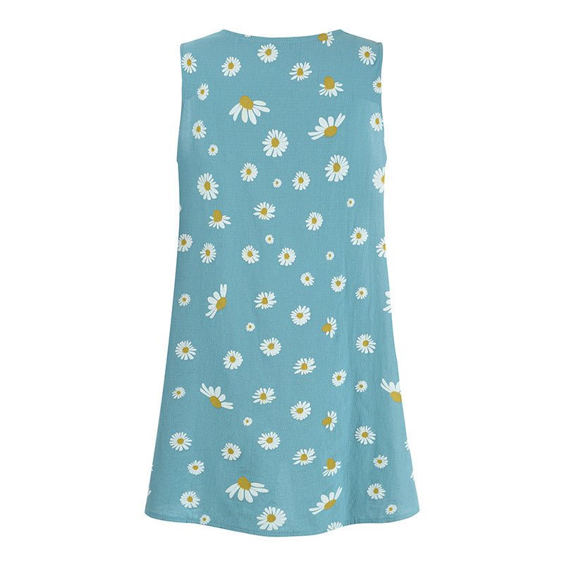 Chrysanthemum Sleeveless Slit Top
