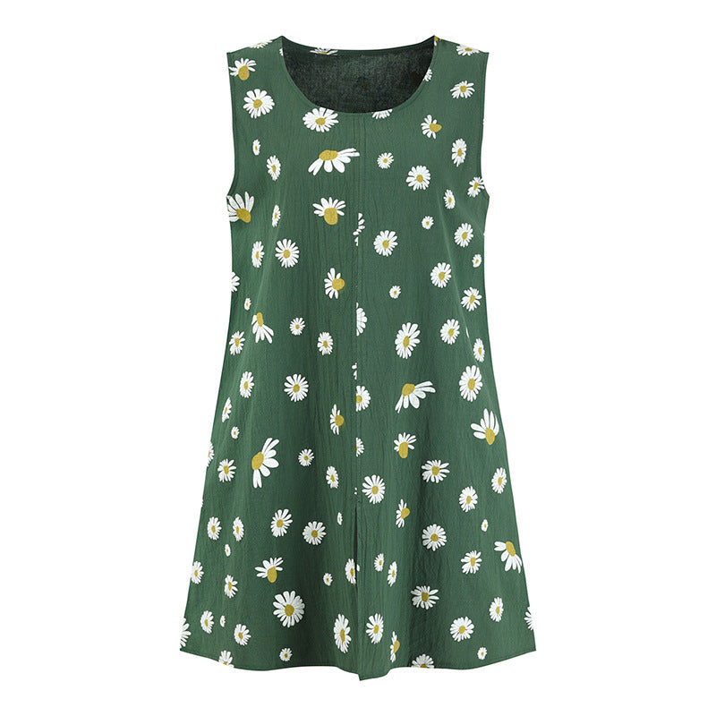 Chrysanthemum Sleeveless Slit Top