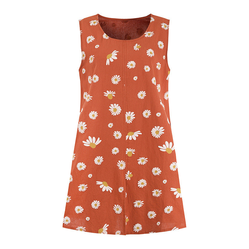 Chrysanthemum Sleeveless Slit Top