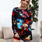 Colourful Tie-dye Long Sleeves Top And Shorts Two Pieces Set