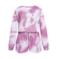Colourful Tie-dye Long Sleeves Top And Shorts Two Pieces Set