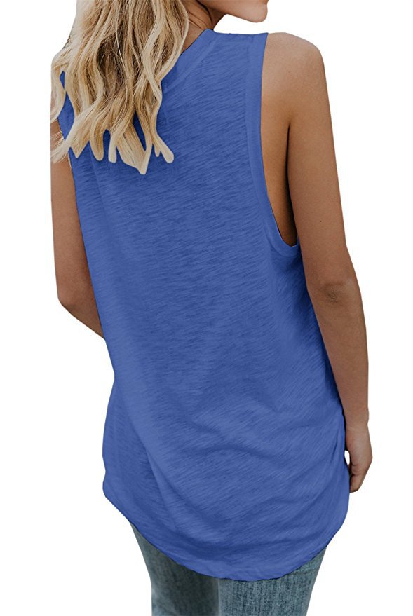 Cotton Sleeveless V Neck Top