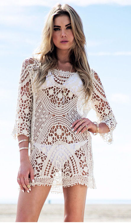 Crochet Hollow Out Cover Up
