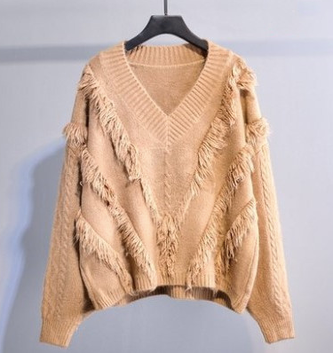 V Neck Tassels Sweater
