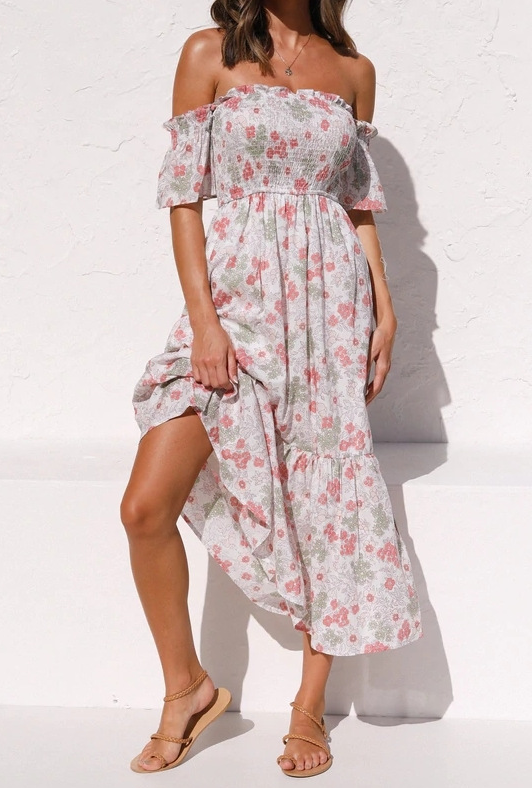 Floral Off The Shoulder Dress