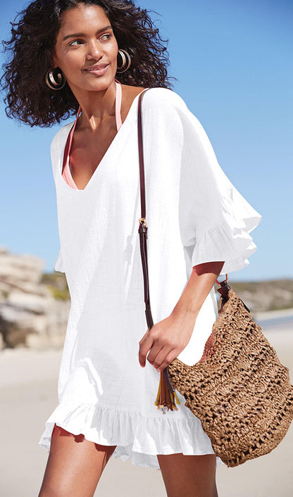 Deep V Neck Cover Up