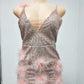 Deep V Neck Sequins Mini Dress