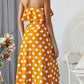 Dots Flounce Slit Dress
