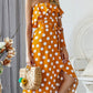 Dots Flounce Slit Dress