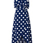 Dots Flounce Slit Dress