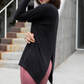 Back Slit Long Sleeve Top