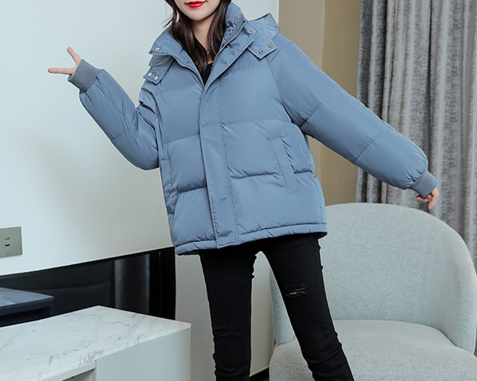 Hooded casual down cotton jacket