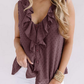 Ruffles V Neck Chiffon Top