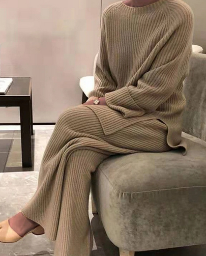 Casual Sweater And Trousers Two Pieces Set