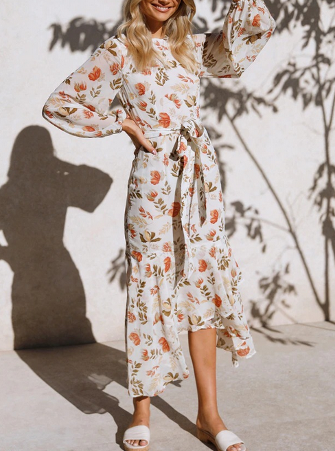 Floral Round Neck Dress