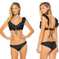 Falbala Front Lace Up Bikini Set