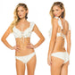 Falbala Front Lace Up Bikini Set