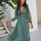 Floral Deep V Neck Chiffon Dress