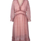 Floral Deep V Neck Chiffon Dress