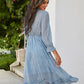 Floral Deep V Neck Chiffon Dress