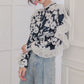 Floral Lace Splicing High Low Blouse