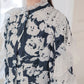Floral Lace Splicing High Low Blouse