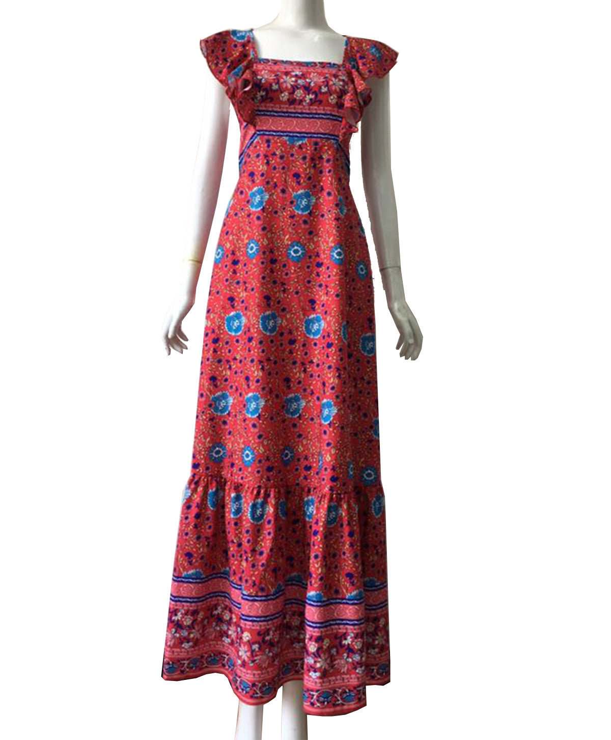 Floral Backless Maxi Dress