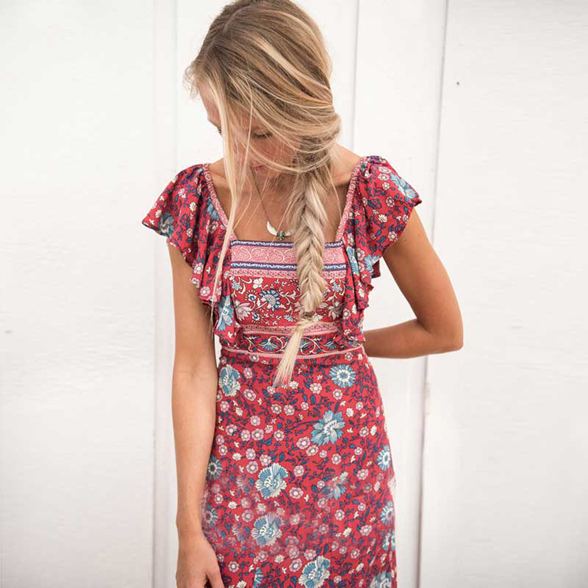 Floral Backless Maxi Dress
