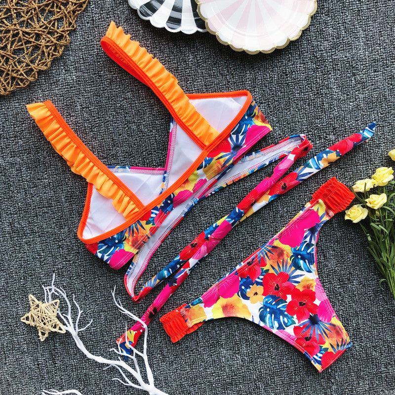 Floral Cross Bikini Set