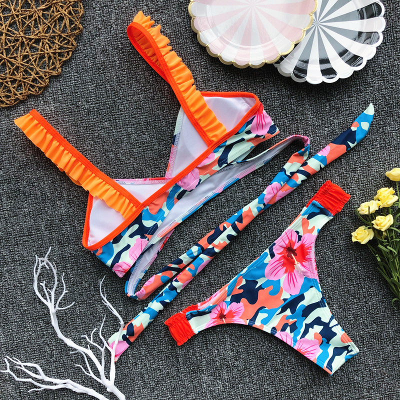Floral Cross Bikini Set
