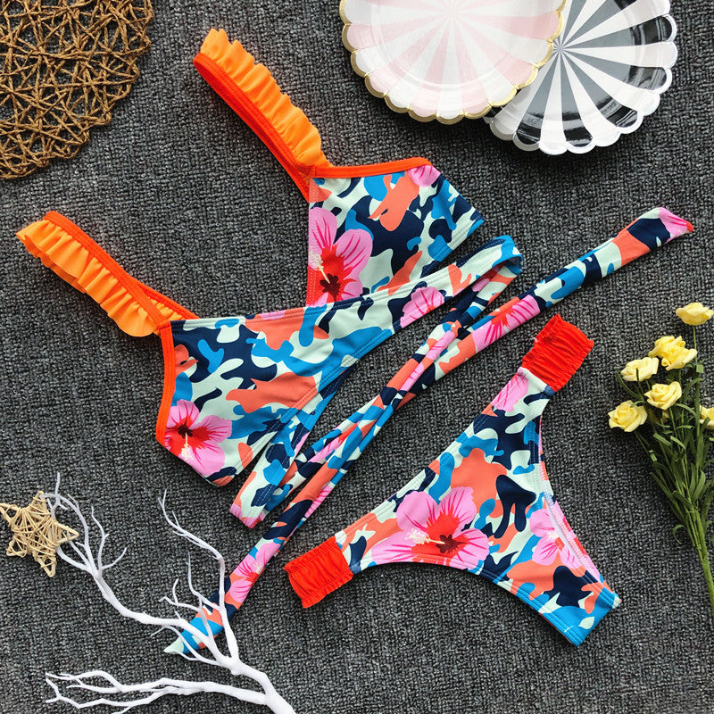 Floral Cross Bikini Set