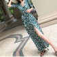 Floral Half Sleeve Maxi Slit Dress