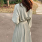 Folded Chiffon Long Sleeve Dress