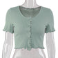 Front Buttons Knit Top