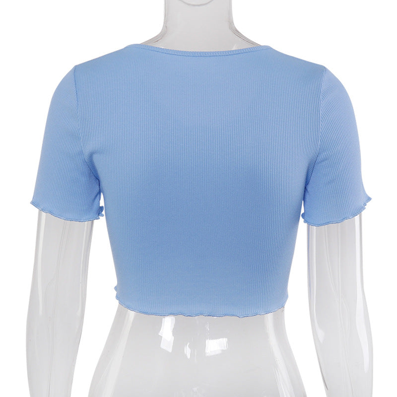 Front Buttons Knit Top