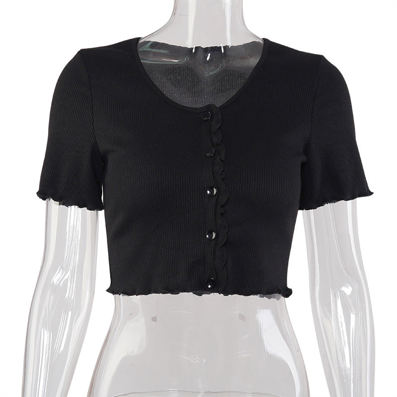 Front Buttons Knit Top